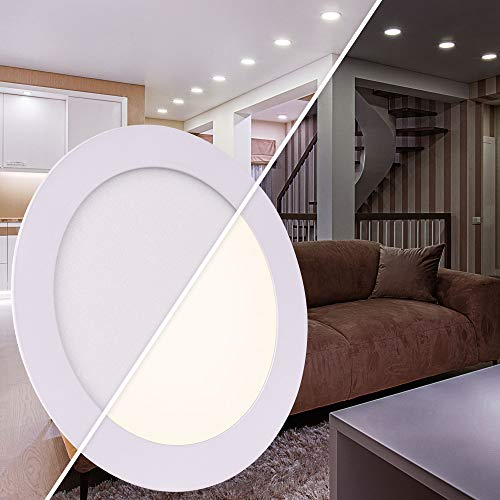 max K O M F O R T LED Panel 6W rund ultra flach weiß ultraslim warmweiß DE-Händler Einbaustrahler Deckenleuchte Deckenstrahler