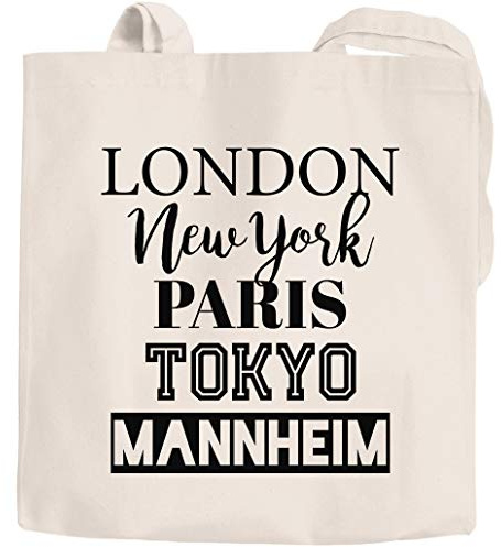 MoonWorks® personalisierbarer Jutebeutel London Paris New York Tokyo Deine Stadt Dorf Ort Ortsname Tragetasche Trend-Accessoire natur 2 lange Henkel