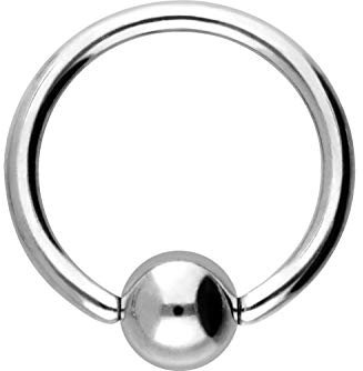 PIERCINGLINE Chirurgenstahl Klemmkugelring BCR Piercing Lippe Ohr Tragus Helix silberfarben 4 x 1,6 x 8 mm