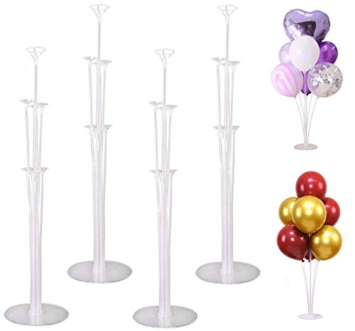 tarumedo Ballon Stick Halter, 4 Stück Luftballons Ständer Halter Ballonständer Luftballons Halter Balloon Stand kit Ballonständer Klarer für Party Geburtstag Hochzeits Dekoration