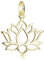 Materia KA-69-Gold Pendentif fleur de lotus doré en argent sterling 925 plaqué or avec chaîne, Argent sterling