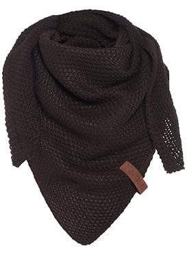 KNIT FACTORY - Coco Dreiecksschal Junior - Wolle Strickschal Mädchen - Halstuch Kinder - Brauner Kinderschal - Umschlagtücher aus Hochwertige Qualität - Kinder Schal - 140x60 cm - Dunkelbraun