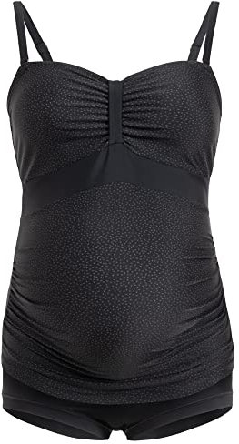 Herzmutter Umstandstankini-Umstandsbadeanzug - Bademode Schwangerschaft - Badeanzug für Schwangere - Unterbauch-Hose - Bandeau-Tankini - 7000 (L, Tupfen)