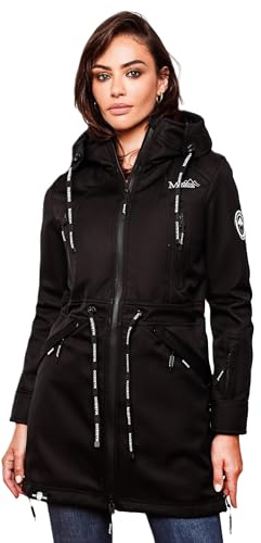 MARIKOO Damen Softshell Jacke Outdoor Funktionsjacke wasserabweisend mit warmen Teddyfleece B886