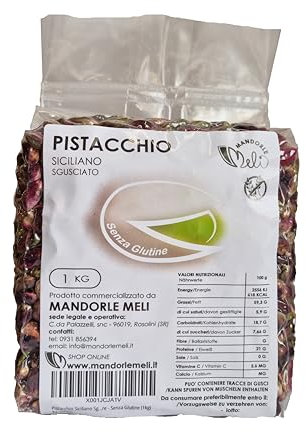 Pistacchio Siciliano Sgusciato - Frutta Secca Fonte di Vitamine e Fibre - Senza Glutine (1kg)