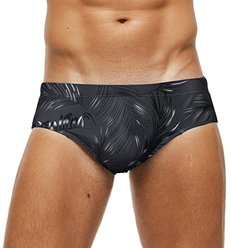 SEAUR Slip de Bain pour Homme Taille Basse avec Coussin Amovible Adultes Bikini Slip de Bain Imprimé pour Piscine Plage Maillot de Bain - Style F - M