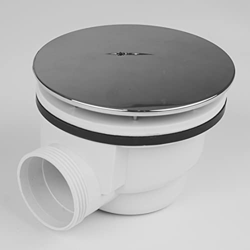 MUCOL 90 Degree Low Profile 1.5 Shower Drain Trap, 1.5 Side Outlet Drain Assembly for 1.5 Replacement Shower Base Drain, PVC Side Outlet Drain