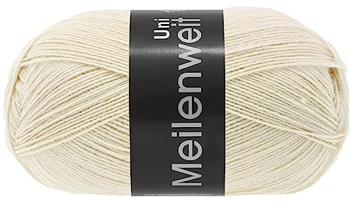 LANA GROSSA Meilenweit 100 | Sockenklassiker, uni und bedruckt, waschmaschienenfest | Handstrickgarn aus 80% Schurwolle & 20% Polyamid | 100g Wolle zum Stricken & Häkeln | 420m Garn FB1387