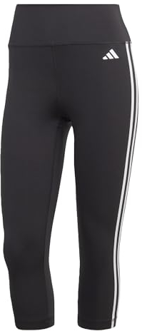 adidas Damen Train Essentials 3-Stripes High-Waisted 3/4 Leggings, Black, XS