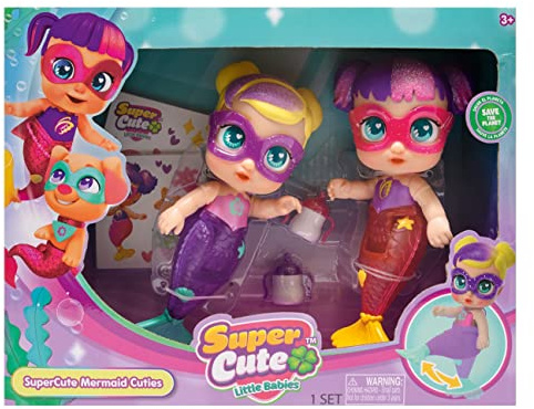 Bizak Super Cute Mini-Meerjungfrauen, Sofi & Sisi, 12 cm hoch, mit beweglichen Schwänzen, können drinnen und außerhalb des Wassers Spielen (64320046)