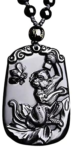 PAURO Hommes Collier Ras du Cou Signe du Zodiaque Chinois Pendentif amulette animalière Bijoux Singe