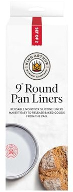 King Arthur Baking Company Round Cake Pan Liners, Oven Safe Reusable Nonstick European-Grade Silicone, 9-Inch, Set Of 2, For Easy Nonstick Cake Release