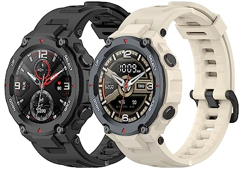 SenMore 2 Pezzis Cinturino Compatibile con Amazfit T-Rex/Amazfit T-Rex Pro, Sostitutivo Sportivo in Morbido Silicone Cinturino per Amazfit T-Rex/T-Rex Pro.
