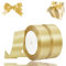 2 Rollen Satinband Gold, 22 Meters Geschenkband Breit 25mm, Geschenkband Hochzeit Stoff, Schleifenband, Golden Geschenk Band Geschenkbänder für Taufe Geburtstag Deko Geschenkverpackung