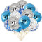 17.Geburtstag Luftballons, 20 Stück Blau Silber Happy 17. Geburtstag Latex Konfetti Ballon Bänder zum Jungen 17 Jahre Geburtstag Deko Jungen(17.)