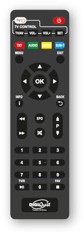 Digiquest Telecomando originale per decoder digitale terrestre modello XO STICK