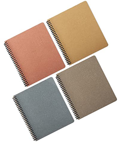 4 Stück 1 Satz A5 Spulenbuch Notizbücher Taschennotizbuch Notizblöcke Tragbare Handbücher Tragbare Tagebuchbücher Mehrzweckmanuskripte Einfach Papier Reisen Geschenk