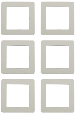 Hsthe Sea 6 Stück Lichtschalter Umrandung, Lichtschalter Abdeckplatten, Lichtschalter Abdeckrahmen, Steckdosenabdeckung für Heimdekoration (8,6 x 8,6 cm, silberfarben)
