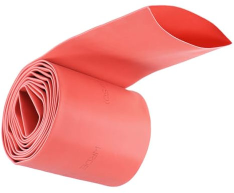 Unifizz Heat Shrink Tubing 50mm Dia 80mm Flat Width 2:1 Ratio Shrinkable Tube Cable Sleeve 2m - Red