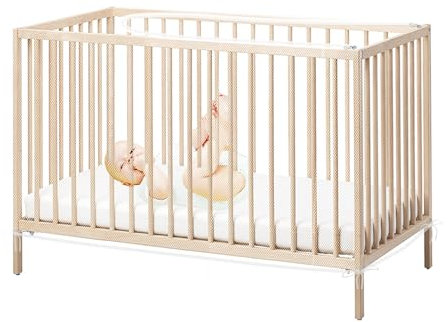 EASYLAVIE Moustiquaire pour Bebe Lit 120x60cm Ouverture Moustiquaire Lit avec Double Zip -Visible sous Camera - Unique 120x60cm Lit de Bebe