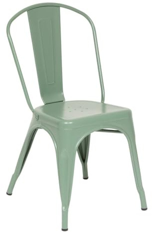 Atmosphera - Niko Stuhl, Olivgrün - Stahl, stapelbar, B 48 x H 85 cm, Industriestil - Für Küche, Esszimmer