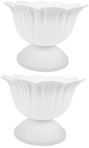 PAMINGONO 2 Pièces Pot De Fleur Romain Planteur D'urne De Fleurs 2pqt Plantes Succulentes Pot De Fleurs Vintage Jardinière D'urne Décor Grec Pot De Fleur Pilier Classique Plastique Blanche