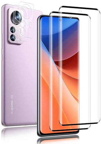 Carantee Schutzfolie für Panzerglas für Xiaomi 12/12X Panzer Schutz Glas, 2+2 Stück Kameraschutz Folie für Xiaomi 12 Schutzglas, 9H Fingerabdruck Kamera Panzerfolie für Xiaomi 12X Displayschutzfolie