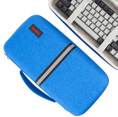 Kingshion Hard 75% Keyboard Case, Hard Travel Storage Case for 84 Key Portable Keyboard, Compatible with Keychron K2, Logitech POP Keys Mechanical Keyboard. (BAG ONIY)-Dark Blue