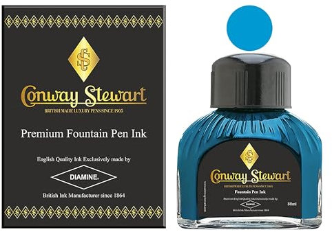 Conway Stewart Fountain Pen Bottle Ink - Aqua Blue