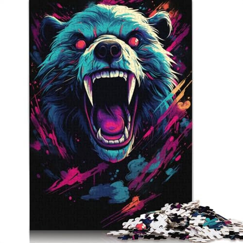 Puzzle für Erwachsene, Panda, 1000-teiliges Puzzle, Kartonpuzzle für Jugendliche und Erwachsene, Lernspiel, Herausforderungsspielzeug, 38 x 26 cm