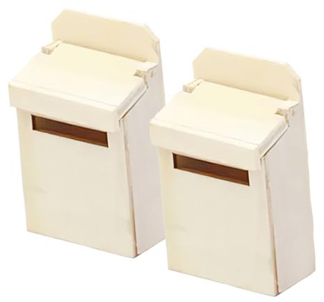 Vaguelly 2pièces Mini Boîtes Aux Lettres Bois Accessoires Miniatures Créatifs pour Maison De Poupées Décoration De Bureau Et Jeu pour Garçon Fille