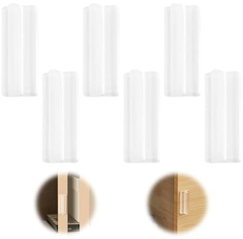 MOROBOR Lot de 6 mini poignées autocollantes instantanées en silicone transparent pour commode, armoire, tiroir, portes en verre, fenêtre