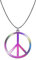 Peace Kette Hippie, Regenbogen Peace Anhänger Kette, Frieden Kette aus Metall, Hippie Schmuck Hippie Halskette Damen Herren, Hippie Kostüm Zubehör, Hippie Kette Peace für Karneval Mottoparty (A)