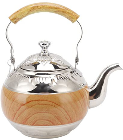 LUNWJJIP Tetera portátil, Tetera de Acero Inoxidable de 1 l con infusor extraíble, Tetera de café Espesada for té Suelto, Apta for lavavajillas, Plateada