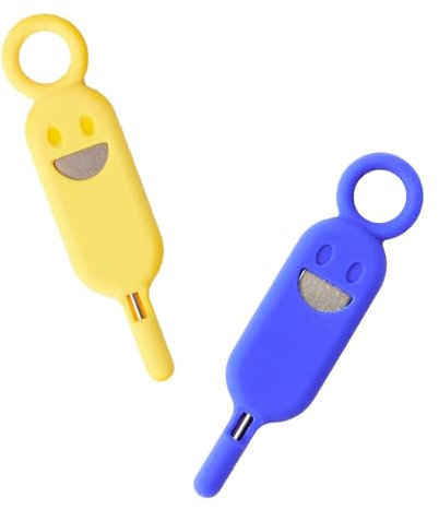Smile Face SIM Card Ejector Pin Case – Silicone, Anti-Loss, Keychain Holder, Compatible with Phones, Tablets, Easy to Use, Protective & Portable