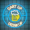 NYXEN Dart Up Drink Up LED Neon-Schild, 32 x 32 cm, dimmbar – Leuchtreklame für Wanddekoration, Küche, Esszimmer, Hausbar, Wandkunst & Geschenkidee