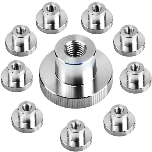10 Stück Rändelmutter M10 Hohe Form,Edelstahl Gewindemutter Gerändelte,M10 Innengewinde,Hohe Form Mutter,Norm DIN 466 für Metrische Schraubgewinde und Bolzen
