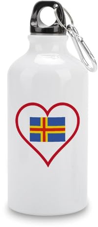 I Love Aland Island Red Heart Portable Sports Water Bottle Insulated Travel Mug Tumbler Gym Camping Hiking