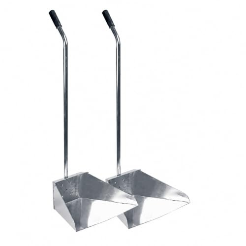 FERROELETTRA Paletta in Acciaio Zincato Manico 78 cm – Base 35x25 cm – Alzaimmondizia Robusta e Antiruggine Ideale per Interni ed Esterni – Montaggio Semplice con Vite (2)