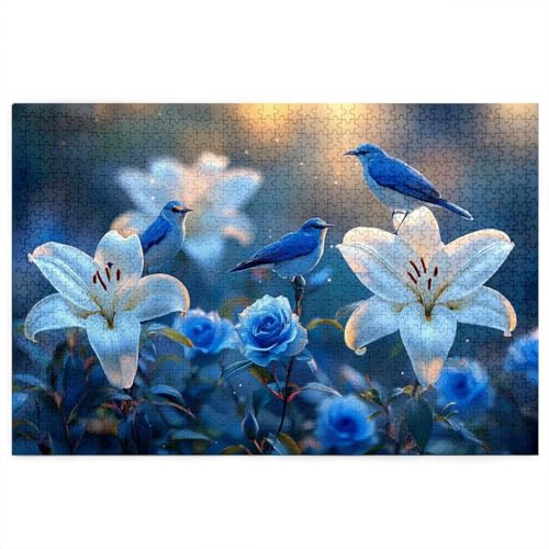 Puzzle 5000 Teile, Holzpuzzle Erwachsene mit Geschenkbox, Blume Puzzle für Erwachsene, Puzzlespiele für Die Ganze Familie, Weihnachtsdeko, Deko Wohnzimmer, Geschenke für Frauen, Vogel Muster W-5