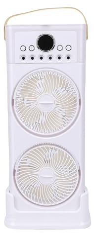 Oreilet Ventilateurs de Brumisation de Bureau à Double Ventilateur, Ventilateur de Brumisation Portable avec Brumisateur, Télécommande, Ventilateurs de Pulvérisation D'eau Camping