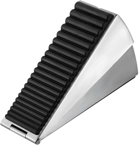 Door Stopper Wedge, Heavy Duty Pop up Zinc Alloy Door Stop Tall up to 3.1 Inches, Anti Slip Door Holder for Home Office Warehouse, No Drilling Required Installation