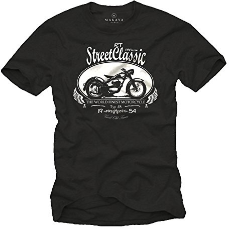 MAKAYA Motorrad T-Shirt für Herren DKW Rt 250 Oldtimer Schwarz Größe S-XXXL