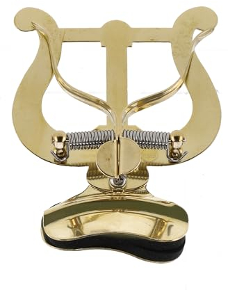 GEWA Porte-partitions de marche Trompette - Laiton - Grande Lyra - 2 poussoirs - Avec pince pour fixation à la coupelle