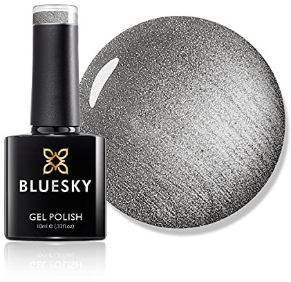 Bluesky Gel Nail Polish, Titanium A032, Dark, Glitter, Grey, Silver, Long Lasting, Chip Resistant, 10 ml (Requires Curing Under UV LED Lamp)