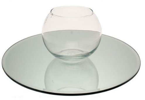 20cm Round Mirror Candle Plate, Box Of 12