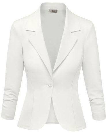 Hybrid & Company Damen Gelegenheitsarbeit Büro Blazer Jacke X-Large Elfenbein