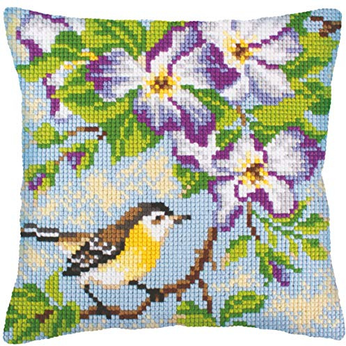 Collection D'Art RTO Little Mouse On A Branch Stamped Needlepoint Cushion Kit, 40 x 40cm