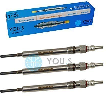 3 Stück YOU.S Original Glühkerzen Länge: 130,0 mm Spannung: 4,4 V - 03L963319