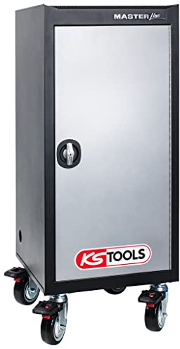 KS Tools Service trolley for mobile emission tester/diagnostic equipment, 1155x500x500mm Servicewagen, H1155xB500xT500mm, farblos